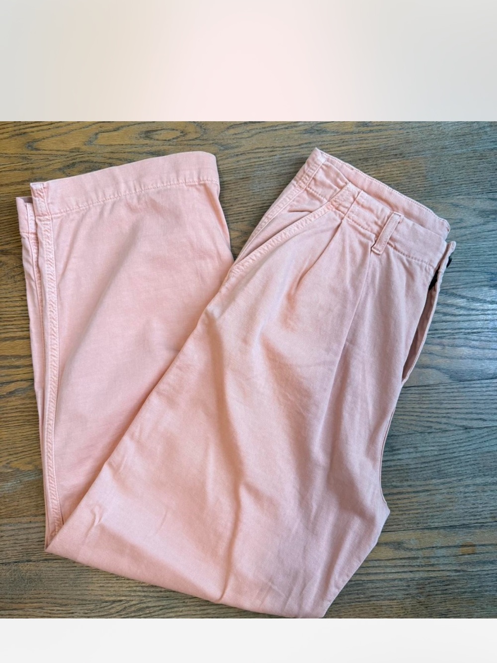 Free People Addy Relaxed Wide Leg Chino Pants Peach Coral Orange Size 4 - Picture 7 of 9